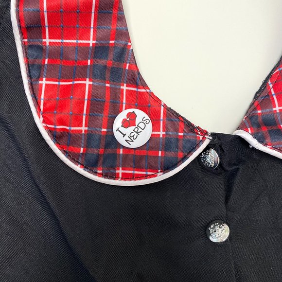 Geek Chic Plaid Vest & Hair Bow Kit – Girls Halloween Costume - Picture 4 of 5